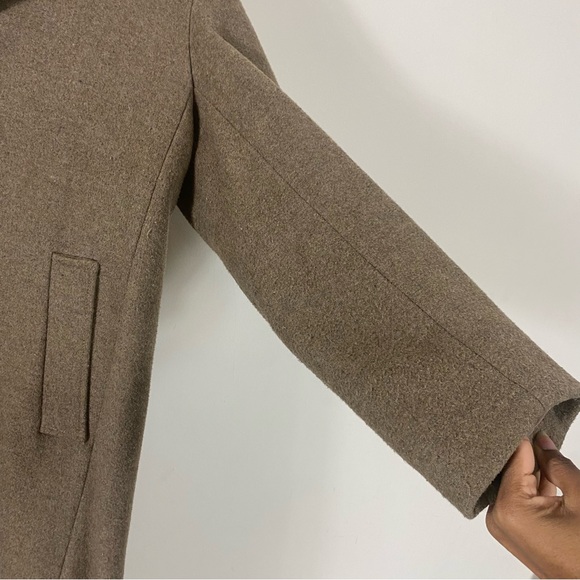 H&M Oversized Single Breasted Coat Wool Blend in Dark Beige Melange - S - Picture 13 of 16
